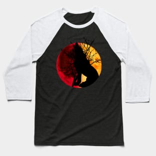 red moon wolf 1 Baseball T-Shirt